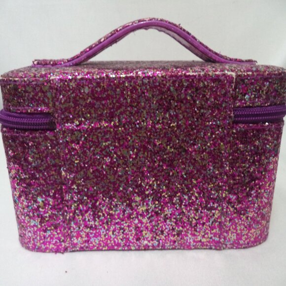 Caboodles Travel Case Glitter Small inside mirror Travel purple silver 4.5" x 7" - Picture 5 of 11